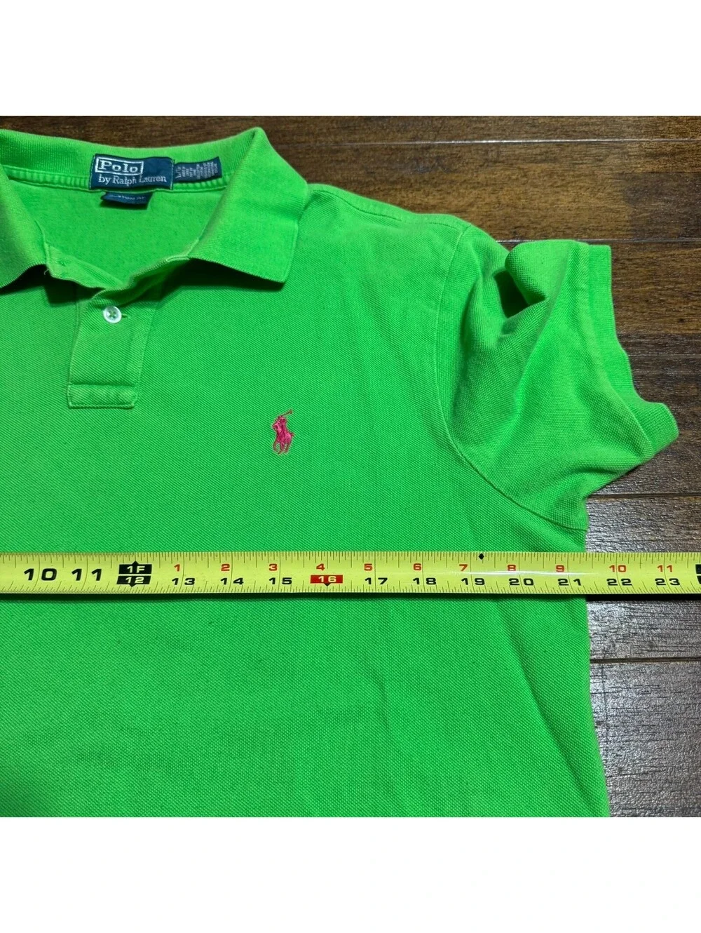 Ralph Lauren Custom Fit Polo shirt Green Pony Size M (L)  Cotton Preppy